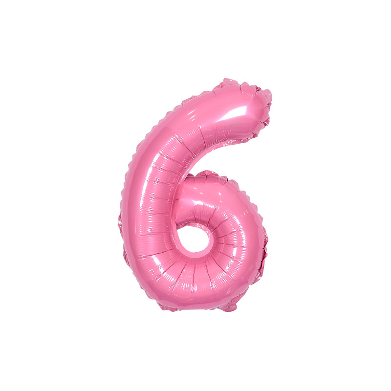 숫자은박풍선 소 [6] 핑크 10입