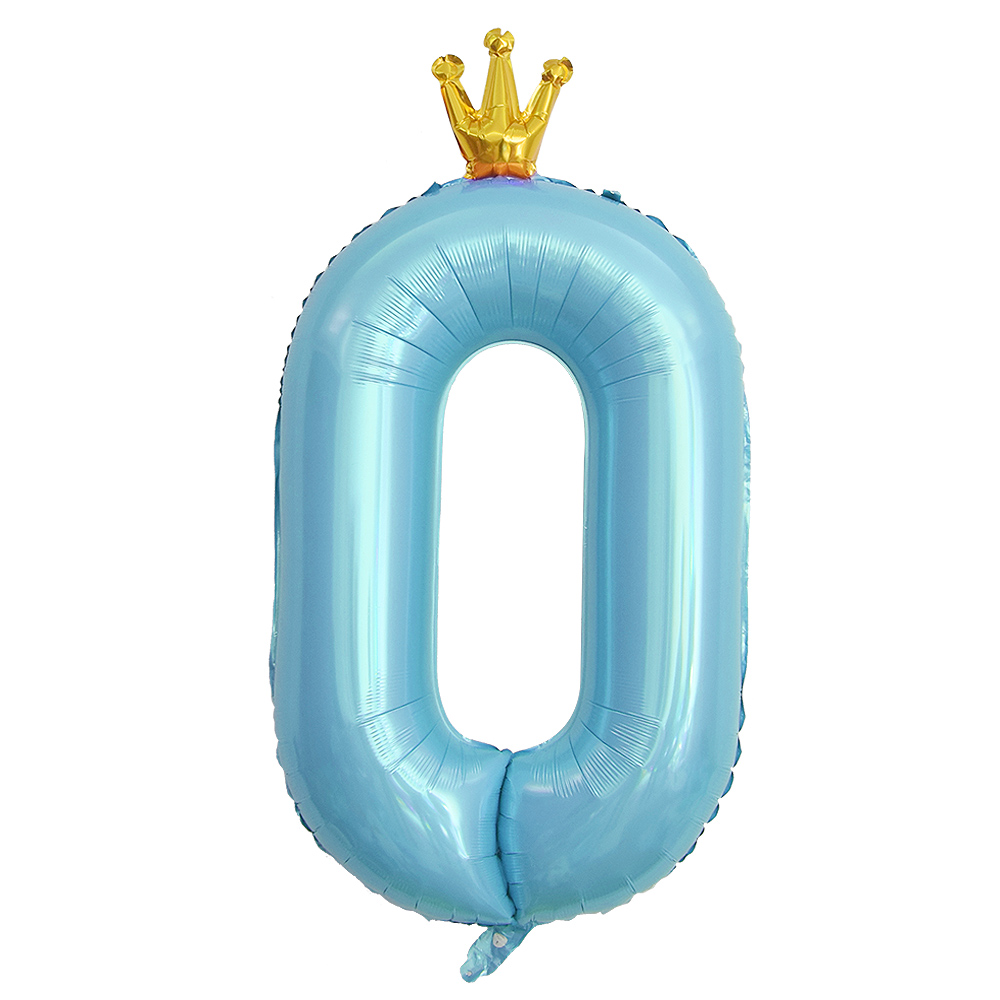 왕관숫자은박 0 블루 [90cm] 10입