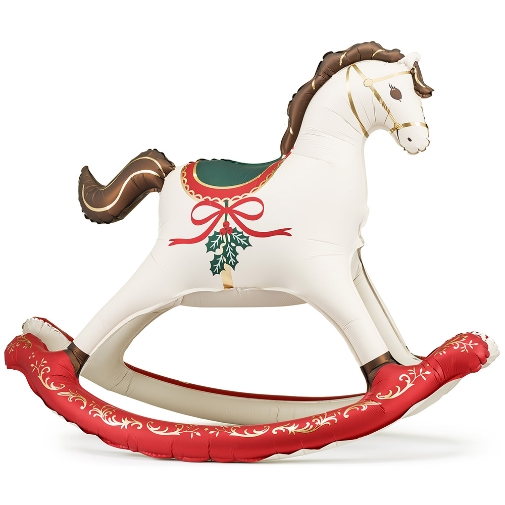 [파티데코]은박 크리스마스 흔들목마 118*104cm